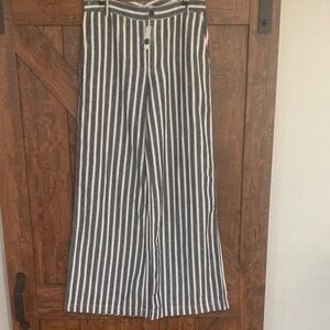 NEW Madewell Black and White Striped Flare Jeans